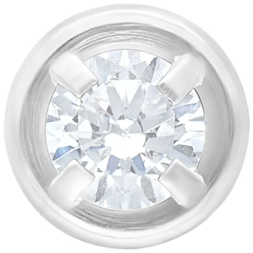 Round Crystal Internally Labret Stud