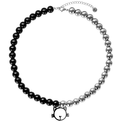 Verena Venus - Cat Bubble Necklace incl. Packaging - Silber/Schwarz