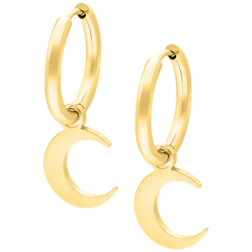Little Moonchild Hoop Earrings - Golden Metal