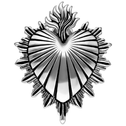 Sacred Heart Cuffs - Silvercoloured Metal