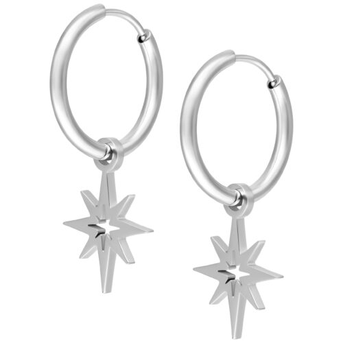 Little Polar Star Hoop Earrings<!--6357dda370593-->