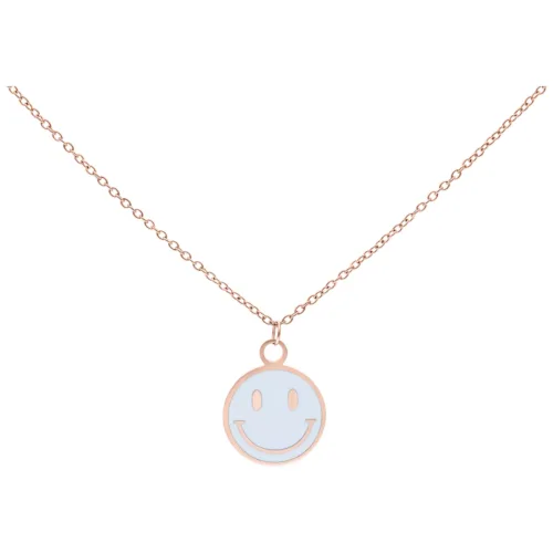 Little White Smiley Kette - Rosegold
