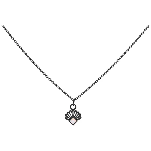 Synthetic Opal Fan Kette - Black Metal