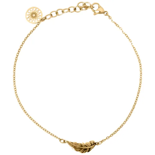 Feather Fußkettchen - Golden Metal