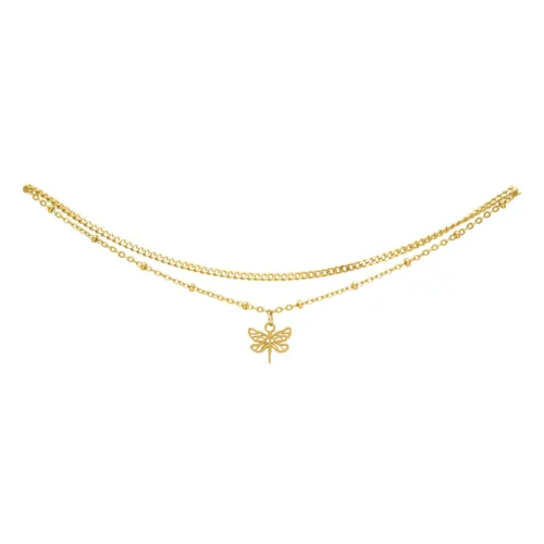Dragon Fly Fußkettchen - Golden Metal