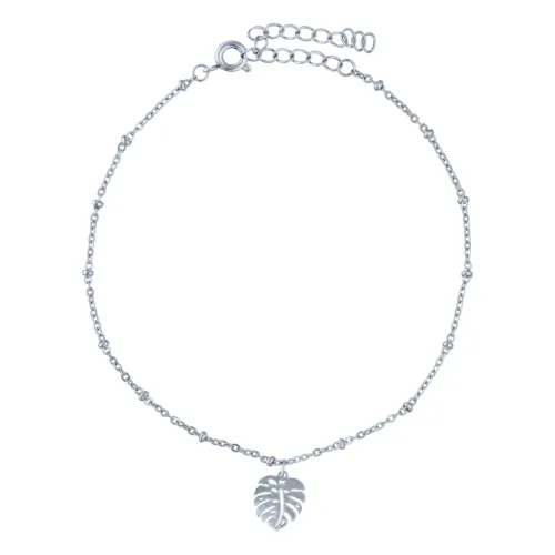 Monstera Fußkettchen - Silvercoloured Metal