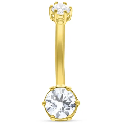 18K Gold Small Crystal Double Jewelled Bananabell