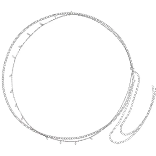 Synthetic Pearl Double Belly Chain