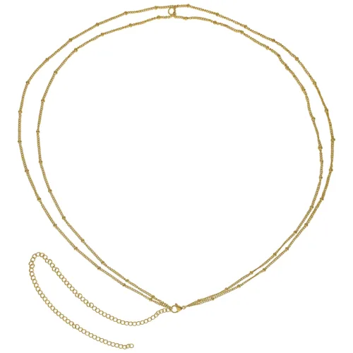 Connected Satellite Belly Chain - Golden Metal