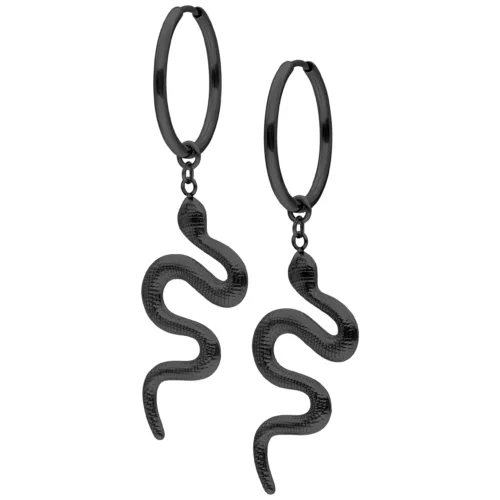 Big Snake Hoops - Black Metal