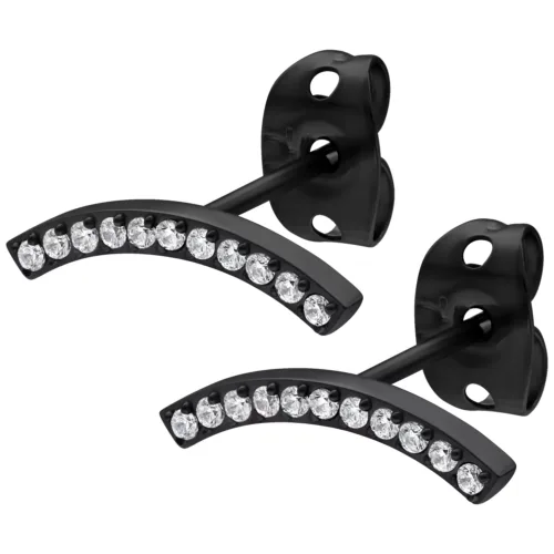 Crystal Arch Earstuds - Black Metal
