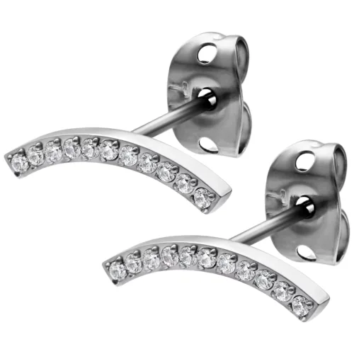 Crystal Arch Earstuds - Silvercoloured Metal
