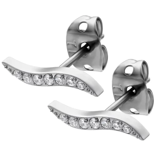 Set Crystals Earstuds - Silvercoloured Metal