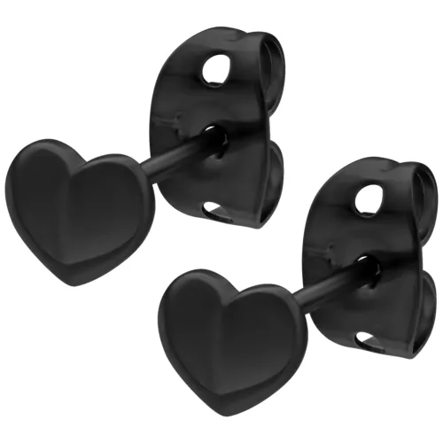 Heart Earstuds - Black Metal