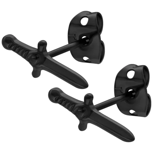 Sword Earstuds - Black Metal