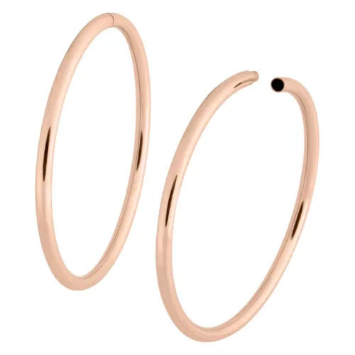 Silver Hoops for Stretched Ears - Rosegold