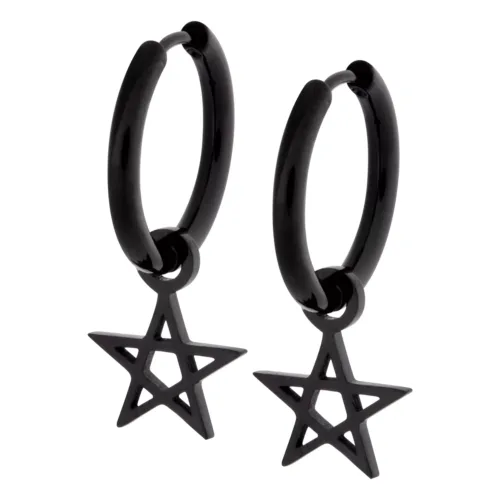Little Pentagram Hoop Earrings