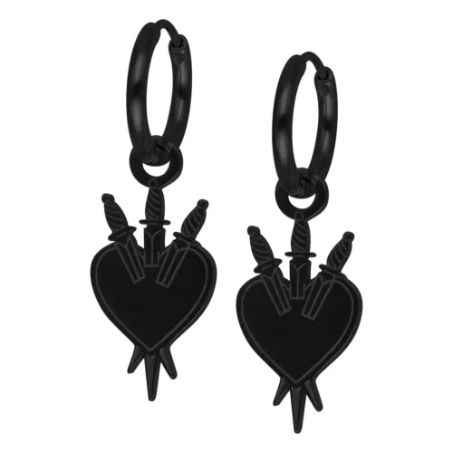 Little Sword Heart Hoop Earrings<!--6357ddb0c189d-->