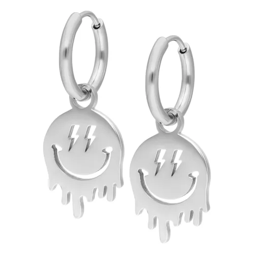 Acid Dangle Smiley Hoops