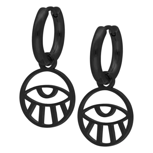 Little Eye Hoops - Black Metal