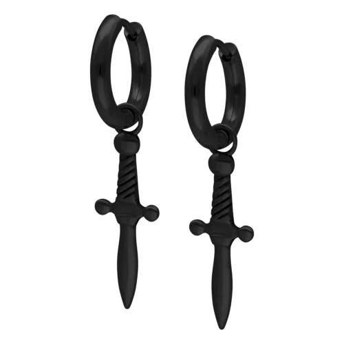 Sword Dangle Huggie Hoops