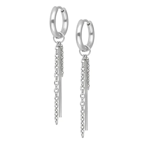 Little Bar Chain Hoops - Silvercoloured Metal