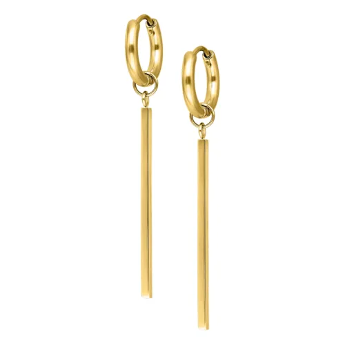 Little Bar Hoops - Golden Metal