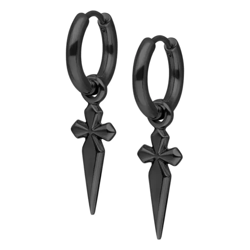 Little Sword Cross Hoops