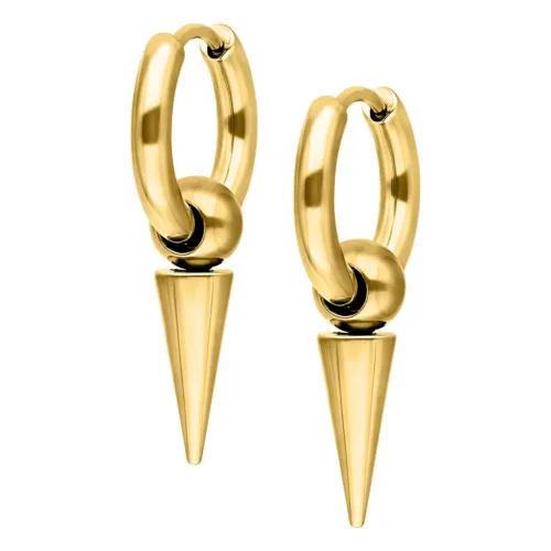 Little Long Spike Hoops - Golden Metal