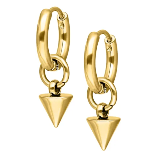 Little Short Spike Hoops - Golden Metal