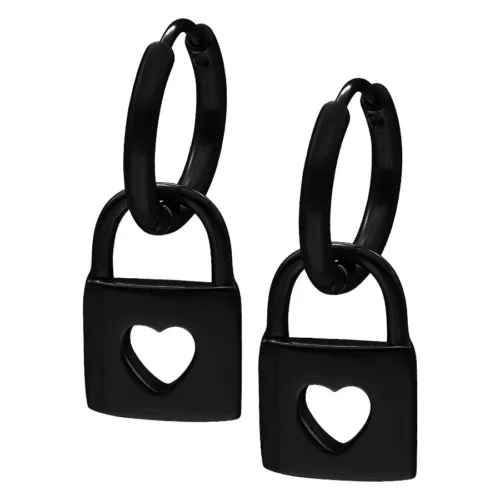 Little Lock Hoops - Black Metal