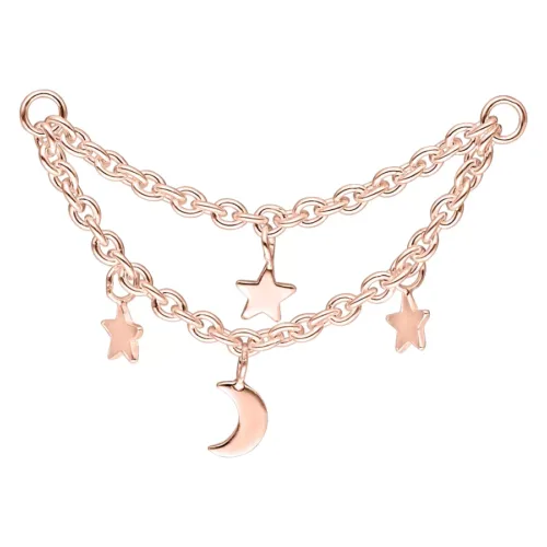 Moon & Stars Piercing Connection Double Chain<!--63bc0c8f603cb-->