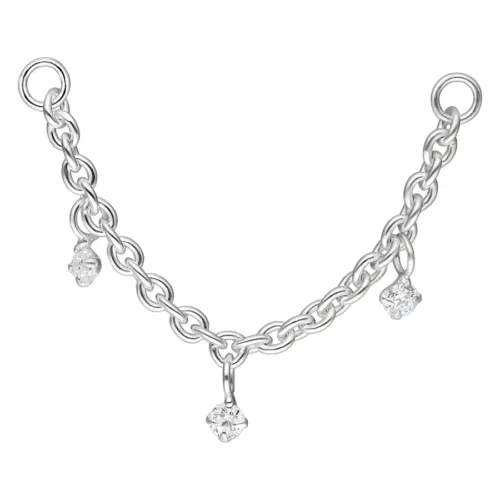Crystal Pendants Piercing Connection Chain