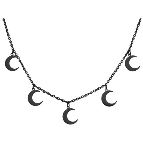 Little Moon Necklace - Black Metal