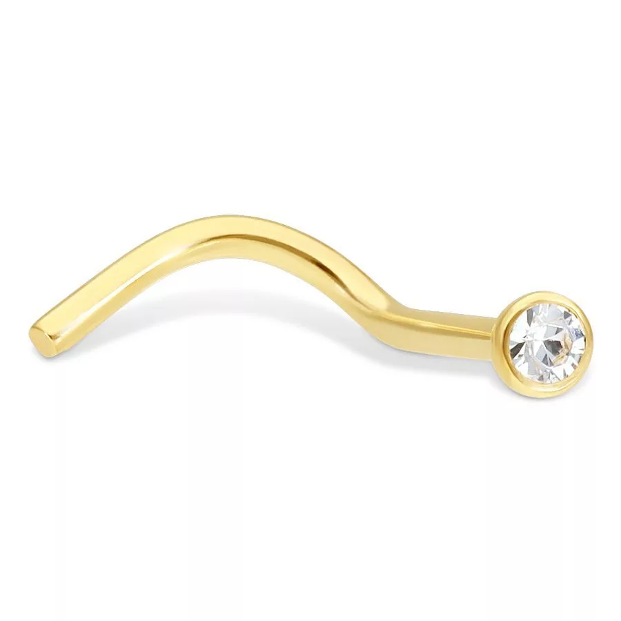 Golden 300 Mm Beautiful And Attractive Design Gold Nose Ring For Ladies at  Best Price in Jaipur | Khushi Jewellers