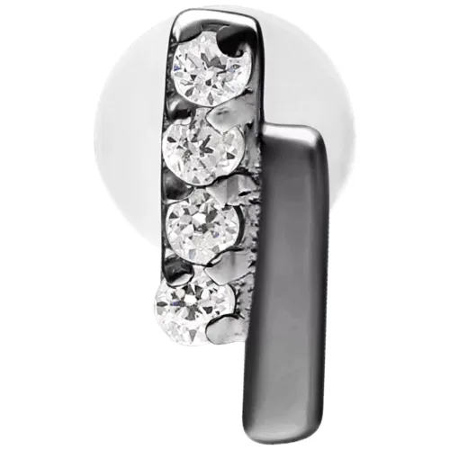 Crystal Double Bar Push Fit Labret