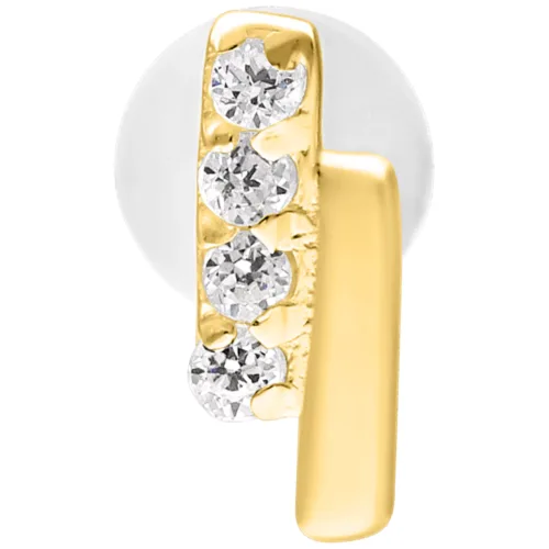 Crystal Double Bar Push Fit Labret