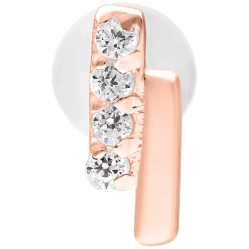 Crystal Double Bar Push Fit Labret