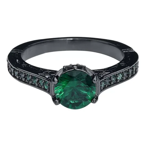Gothic Stainless Steel Emerald Ring