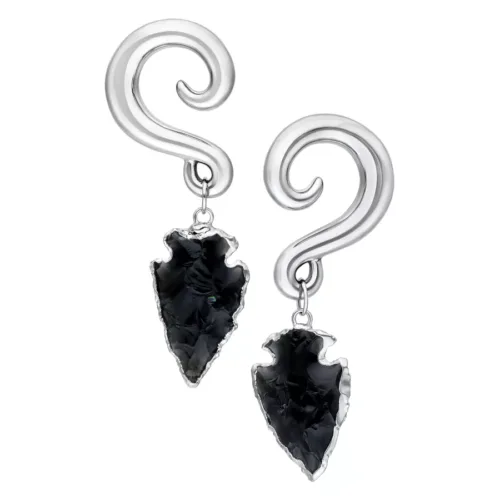 Obsidian Stone Dangle Ohrgewichte