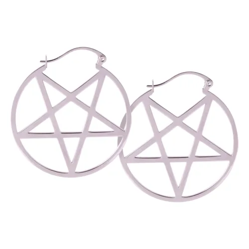 Small Pentagram Hoop Earrings
