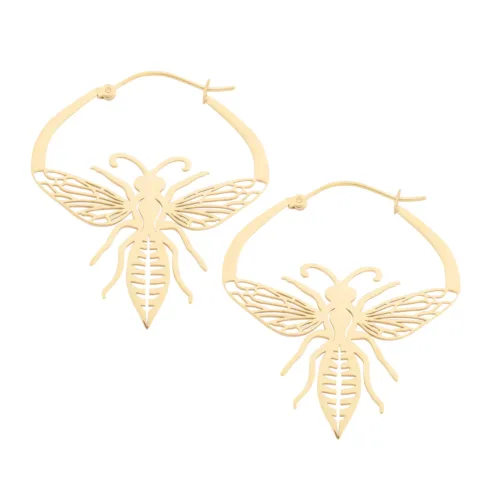 Gold Bee Earrings