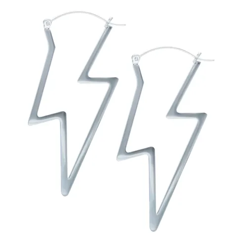 Thunderbolt Hoop Earrings
