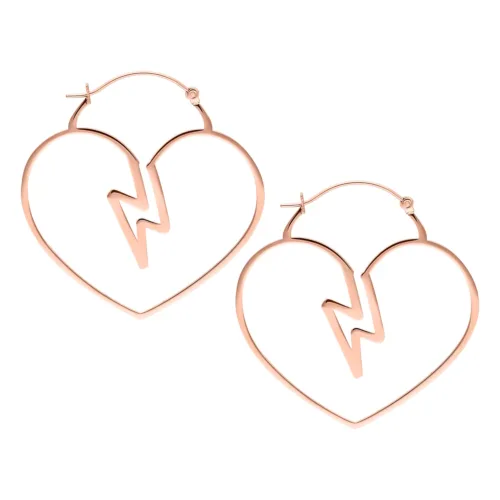 Heartbreaker Stainless Steel Hoop Earrings - Rosegold