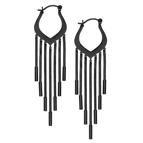 Snakechain Hoops - Black Metal