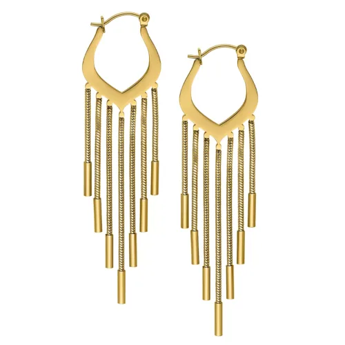 Snakechain Hoops - Golden Metal