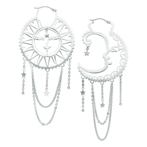 Oldschool Sun Moon Hoop Earrings<!--6357df2eaf1ba-->