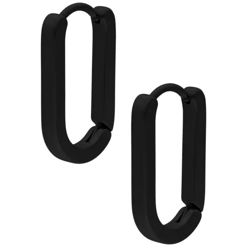 Oval Basic Hoops - Black Metal