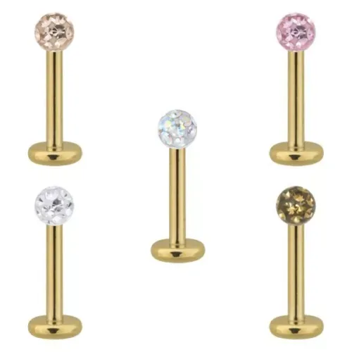 Golden Titan Multi Jewelled Labret Stud<!--6357dad42d346-->