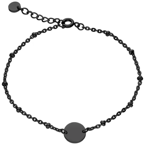 Gravierbares Basic Armband mit Perlen - Black Metal